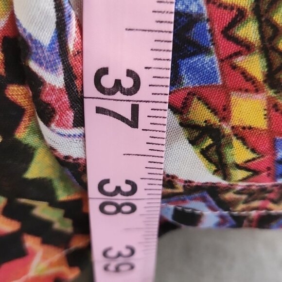 Truly 4 You Size 2X Multi Color Patchwork Print Tie Front/Back Maxie Skirt Boho - Picture 11 of 12
